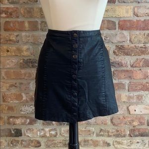 Free Prople faux leather button up skirt
